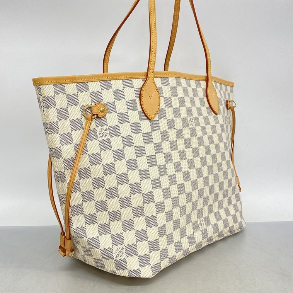 LOUIS VUITTON White Damier Neverfull MM Tote Bag - Picture 2 of 9
